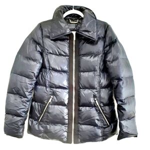 Puffer Down Filled Jacket Laundry/Shelli Segal Midnight Blue Sz S-M  Like New